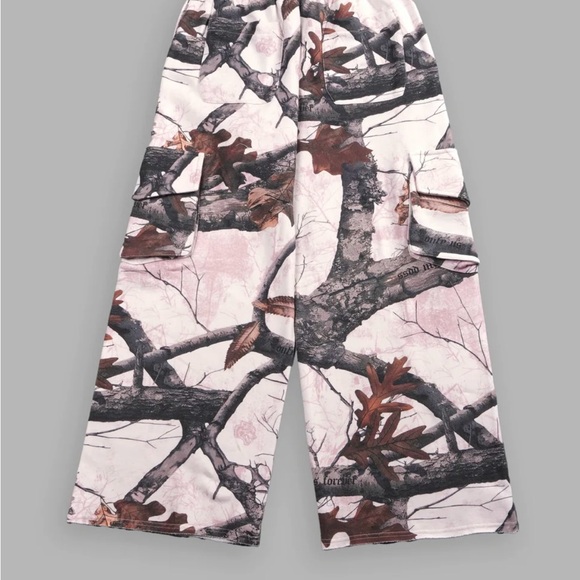 DARC SPORT WOLVES DURST CARGO SWEATS IN BROWN/LIGHT MAUVE WOODLAND CAMO SZ SMALL - Picture 4 of 6